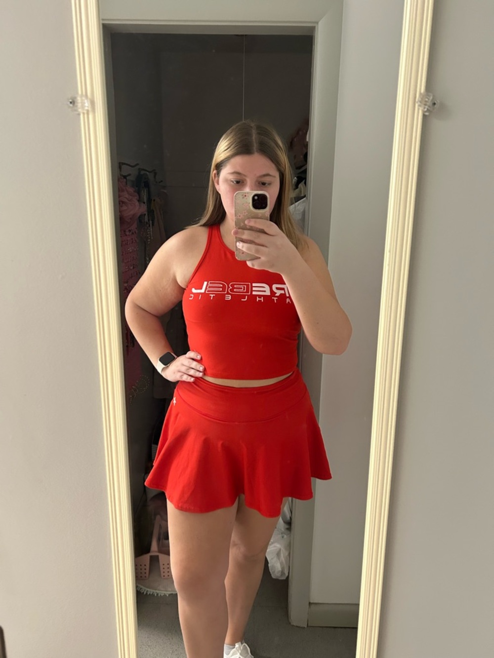 Miss America Rebel Athletic Red Longline Sports Bra